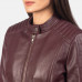 Kelsee Maroon Leather Jacket